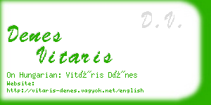 denes vitaris business card